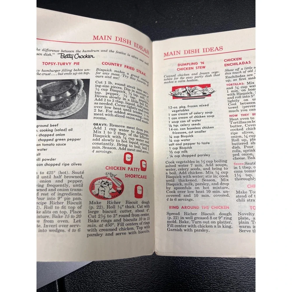 Betty Crockers Bisquick Party Book Cookbook Pamphlet Vintage‎ 1957